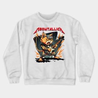 Meowtallica 7 white Crewneck Sweatshirt